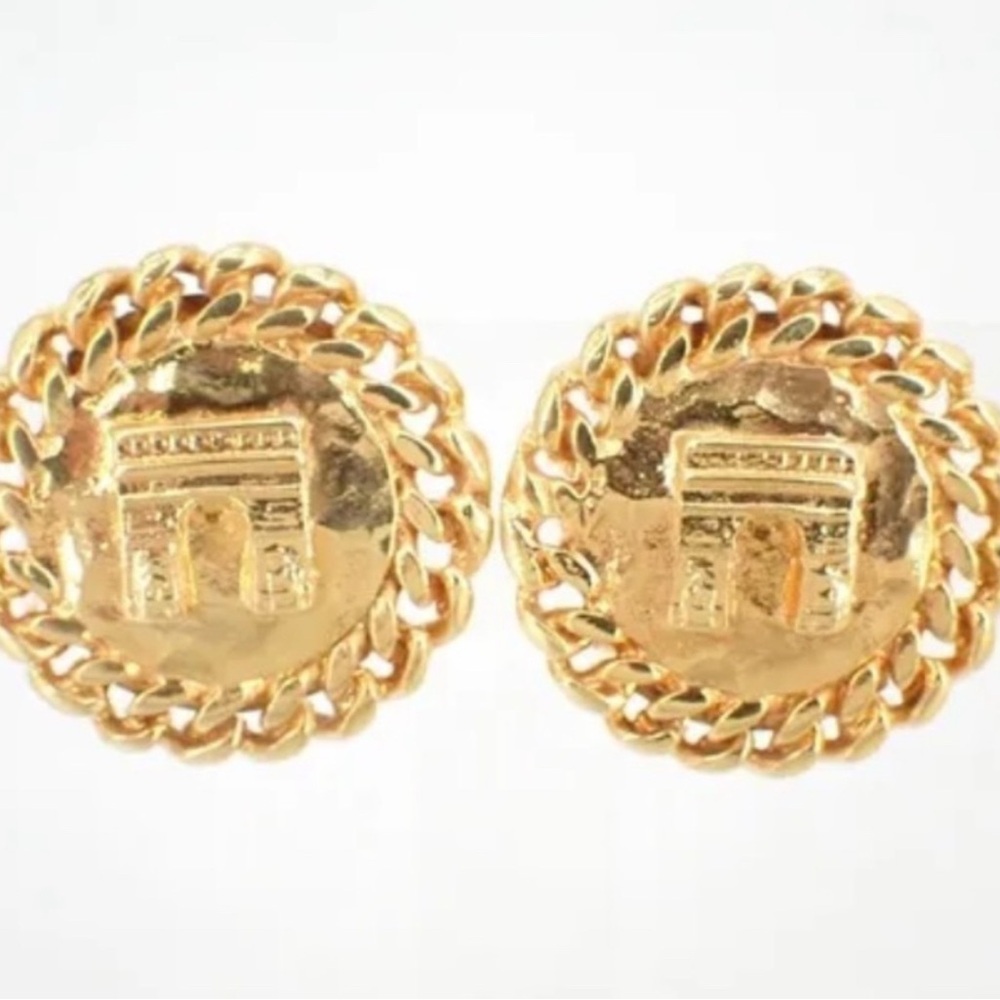 Celine Arc de Triomphe 18k Gold-plated Clip-on Earrings